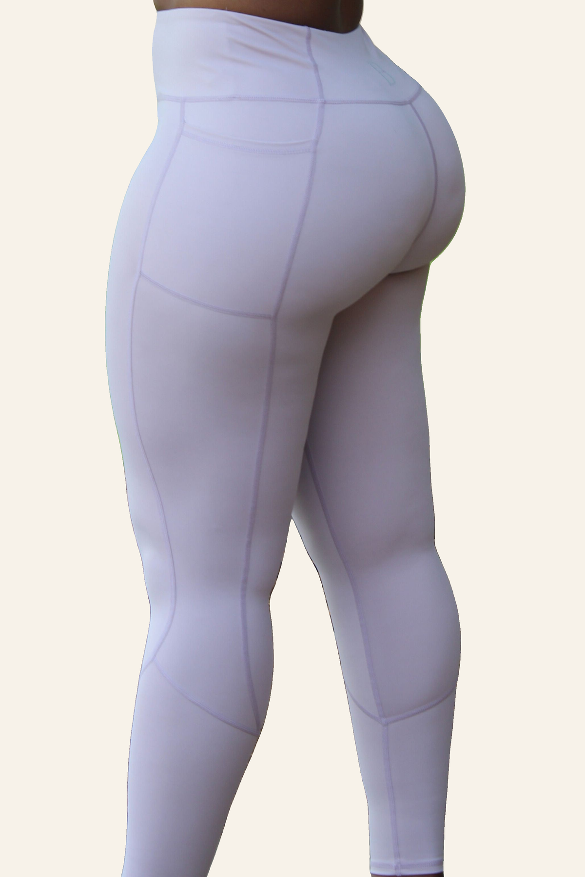 Glory Leggings in Barely Purple on cream background
