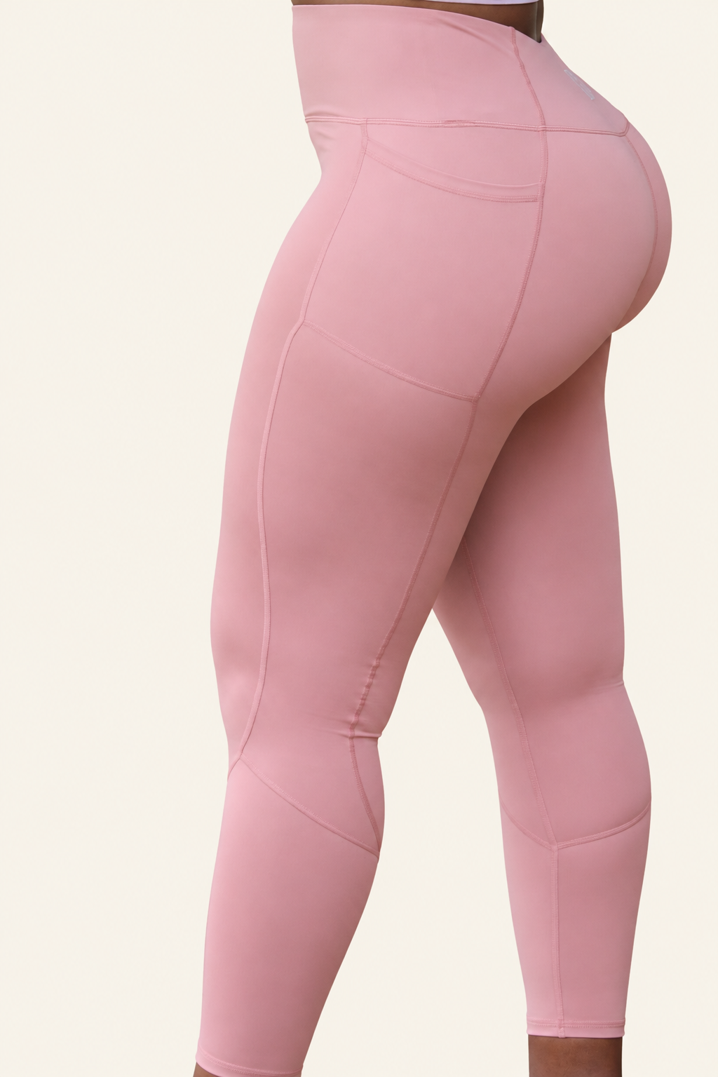 Glory Leggings in Soft PInk on cream background